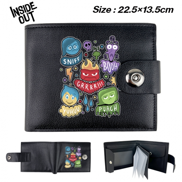 Inside Out Animation snap fastener black pickup bag wallet 22.5X13.5CM