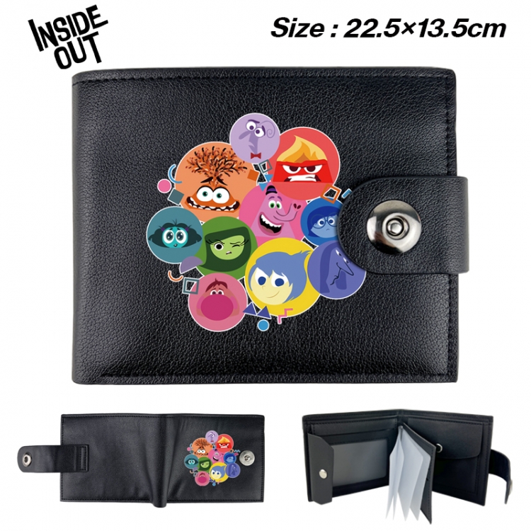 Inside Out Animation snap fastener black pickup bag wallet 22.5X13.5CM