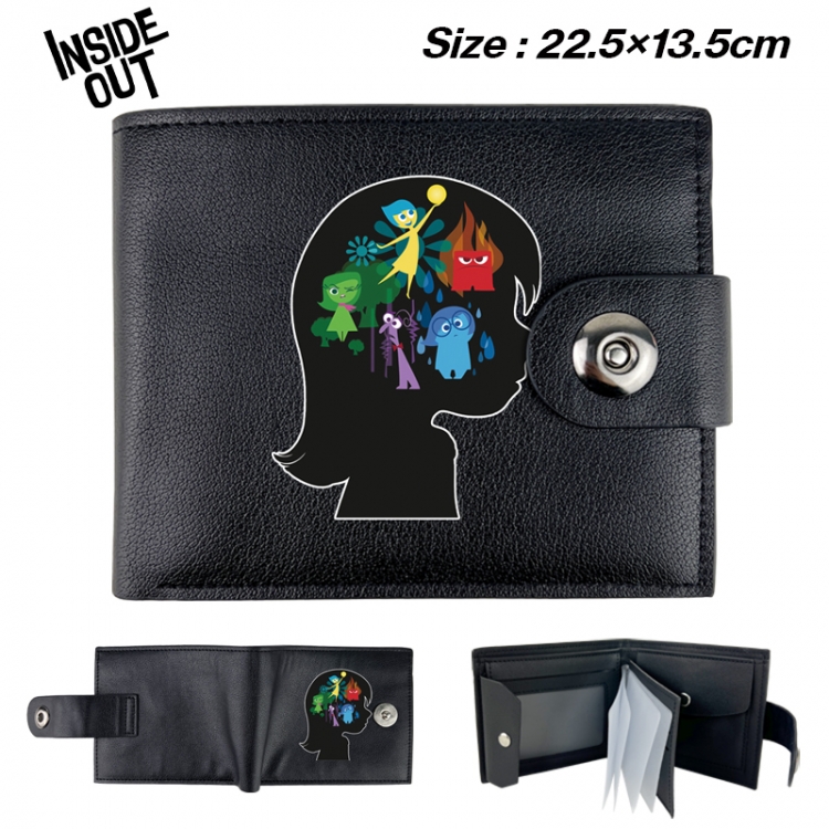 Inside Out Animation snap fastener black pickup bag wallet 22.5X13.5CM