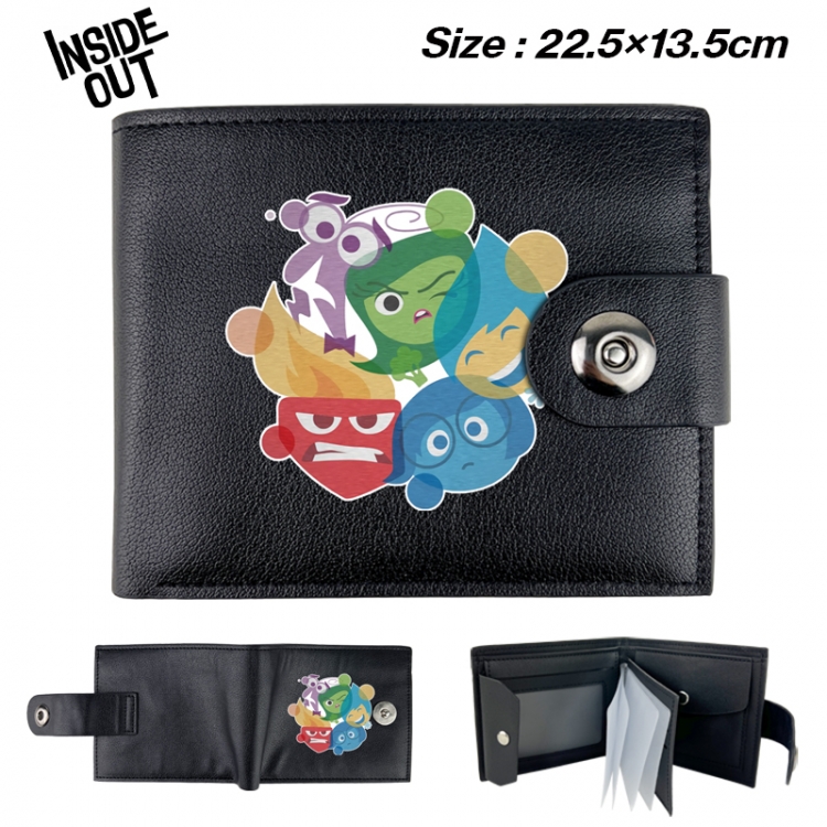 Inside Out Animation snap fastener black pickup bag wallet 22.5X13.5CM