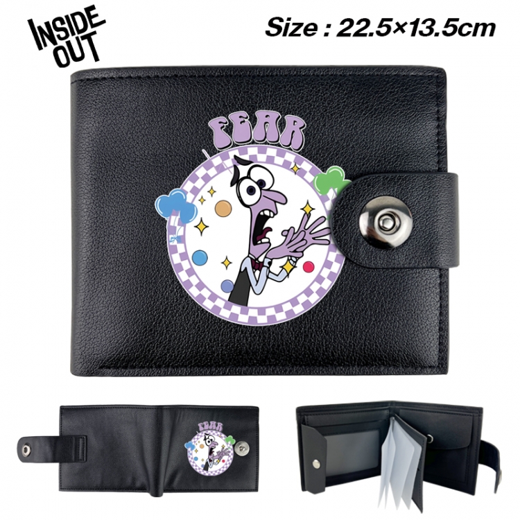 Inside Out Animation snap fastener black pickup bag wallet 22.5X13.5CM