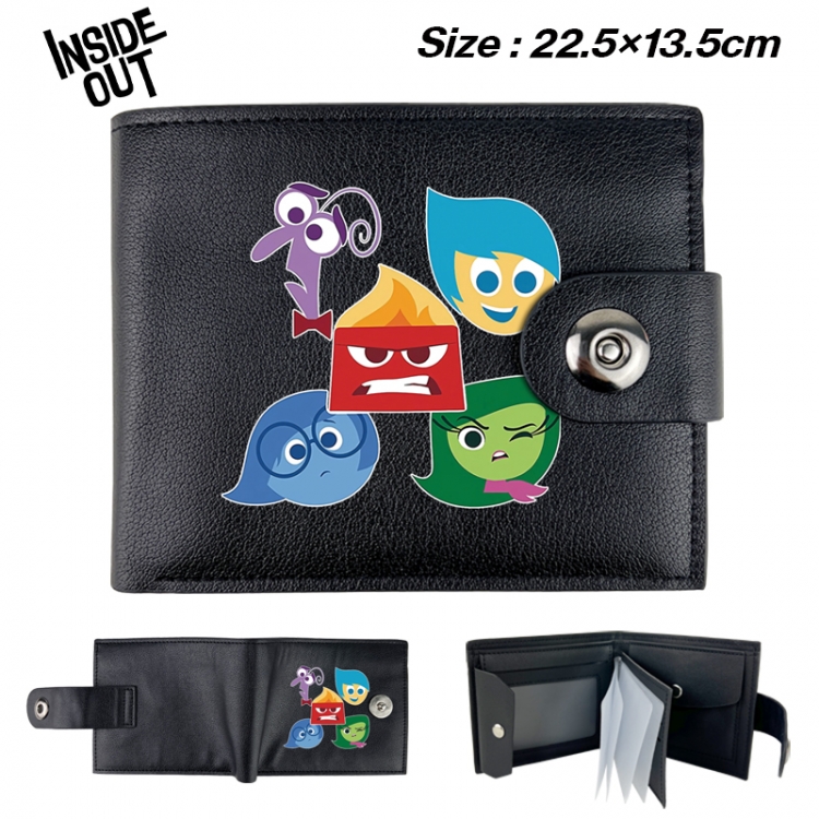 Inside Out Animation snap fastener black pickup bag wallet 22.5X13.5CM