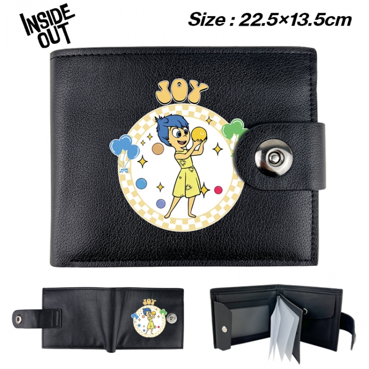 Inside Out Animation snap fastener black pickup bag wallet 22.5X13.5CM