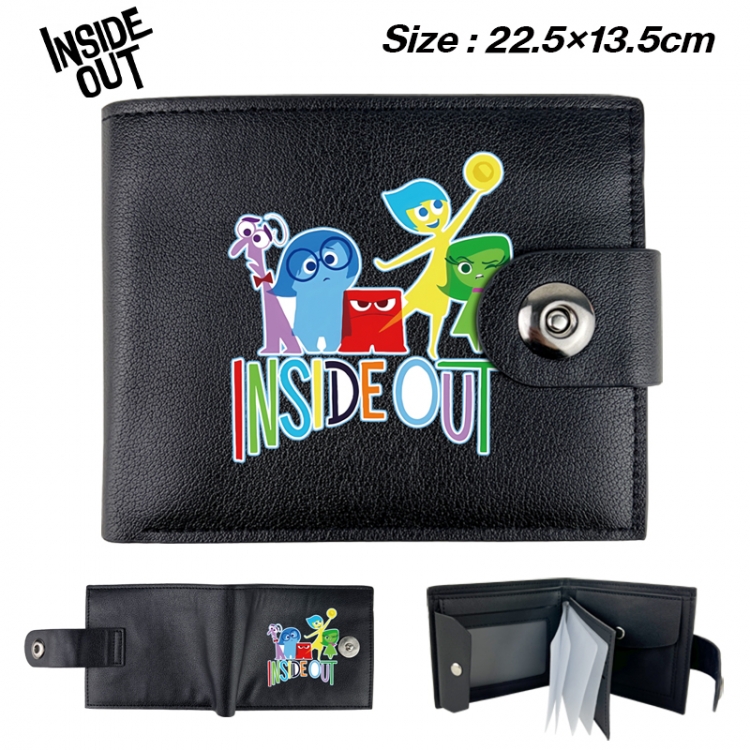 Inside Out Animation snap fastener black pickup bag wallet 22.5X13.5CM