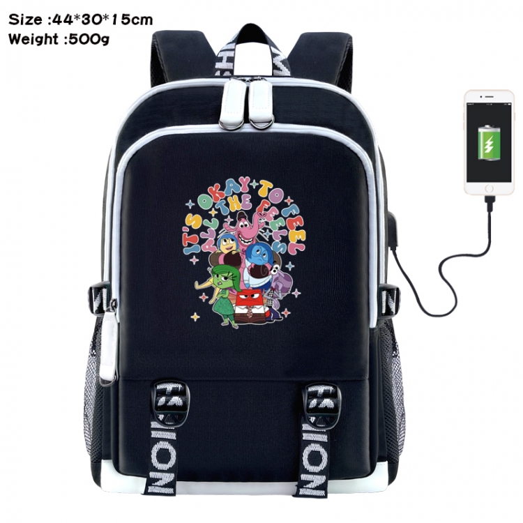 Inside Out Anime Double Zipper Data Backpack 44X30X15CM