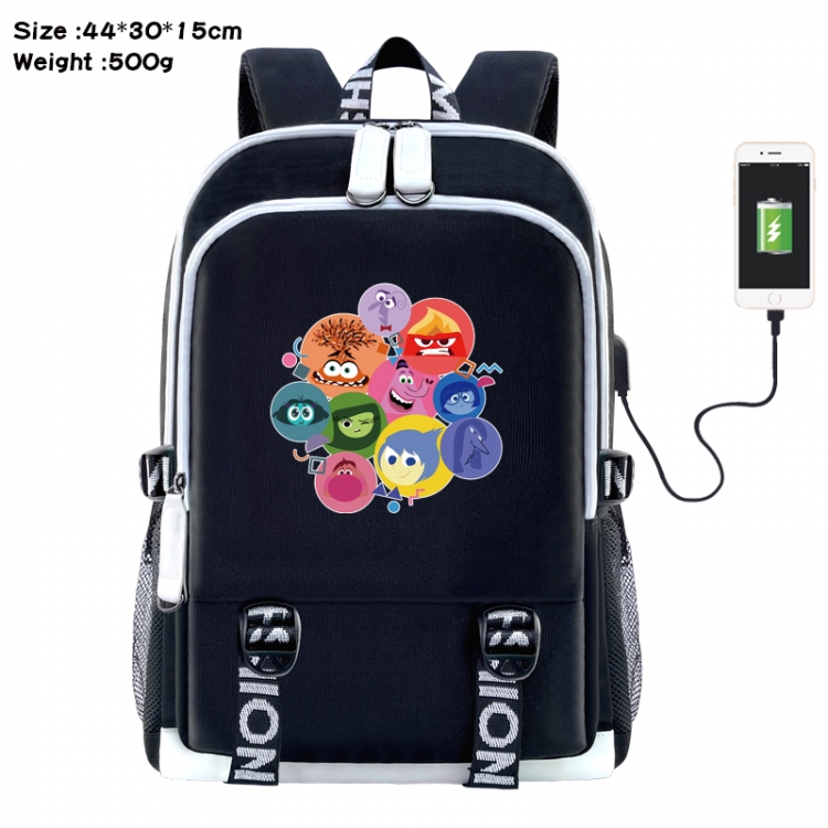 Inside Out Anime Double Zipper Data Backpack 44X30X15CM