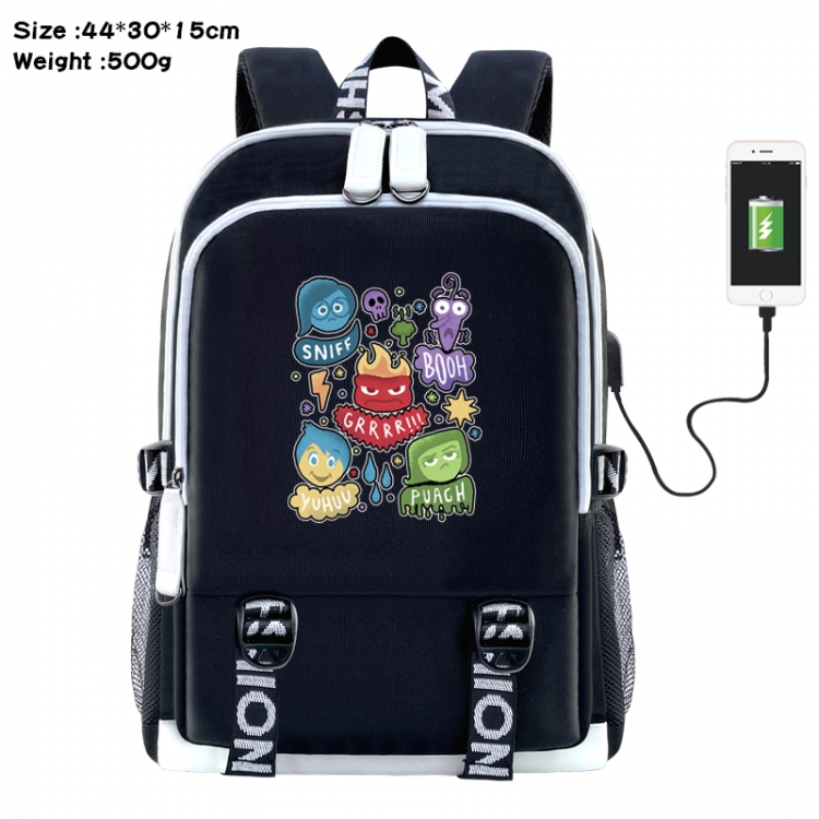 Inside Out Anime Double Zipper Data Backpack 44X30X15CM