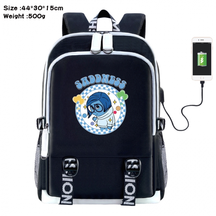 Inside Out Anime Double Zipper Data Backpack 44X30X15CM