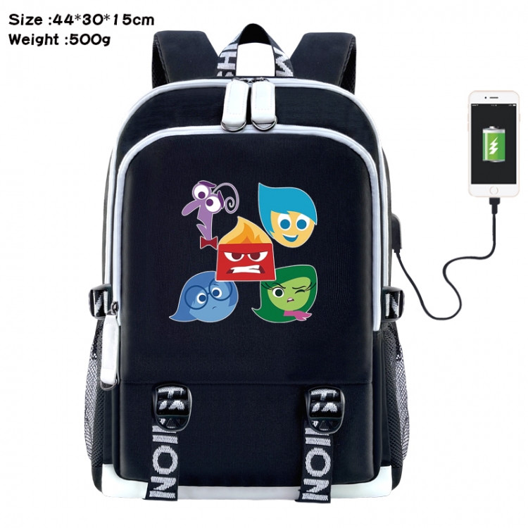 Inside Out Anime Double Zipper Data Backpack 44X30X15CM