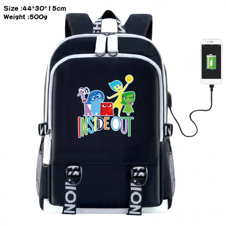 Inside Out Anime Double Zipper Data Backpack 44X30X15CM