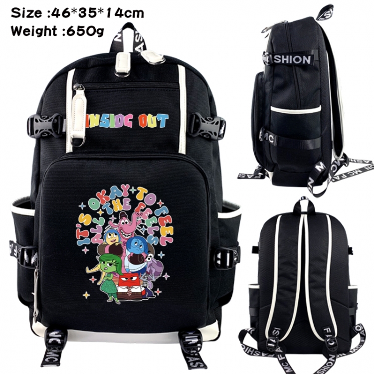 Inside Out Data USB backpack Cartoon printed student backpack 46X35X14CM 650G