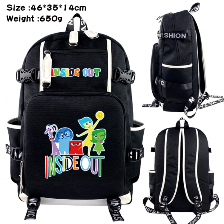 Inside Out Data USB backpack Cartoon printed student backpack 46X35X14CM 650G