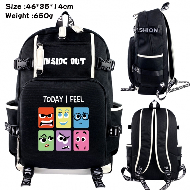 Inside Out Data USB backpack Cartoon printed student backpack 46X35X14CM 650G