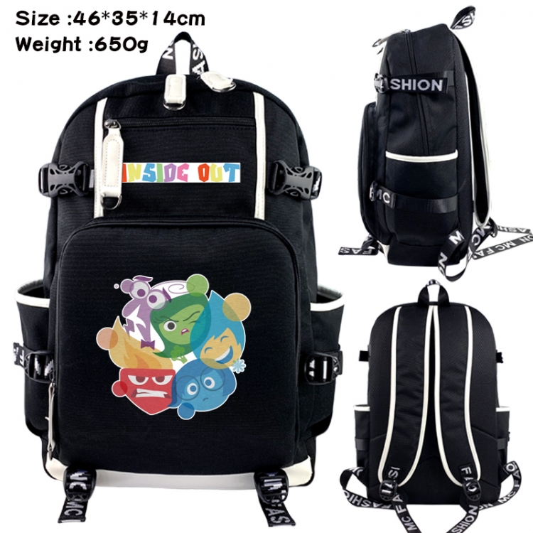 Inside Out Data USB backpack Cartoon printed student backpack 46X35X14CM 650G