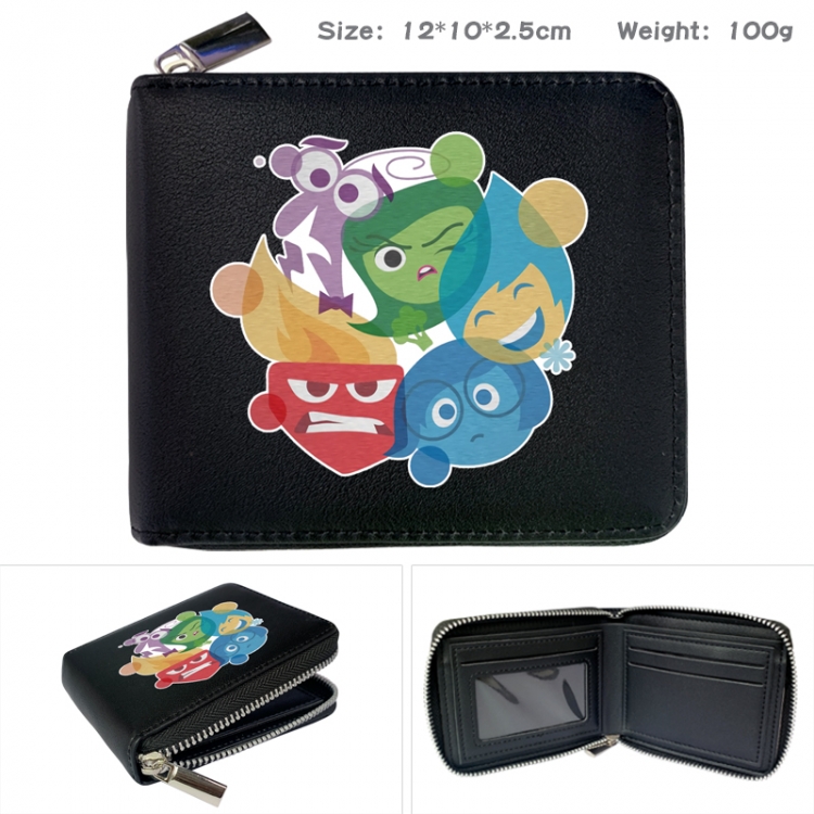 Inside Out Anime Full Color Short All Inclusive Zipper Wallet 10x12x2.5cm