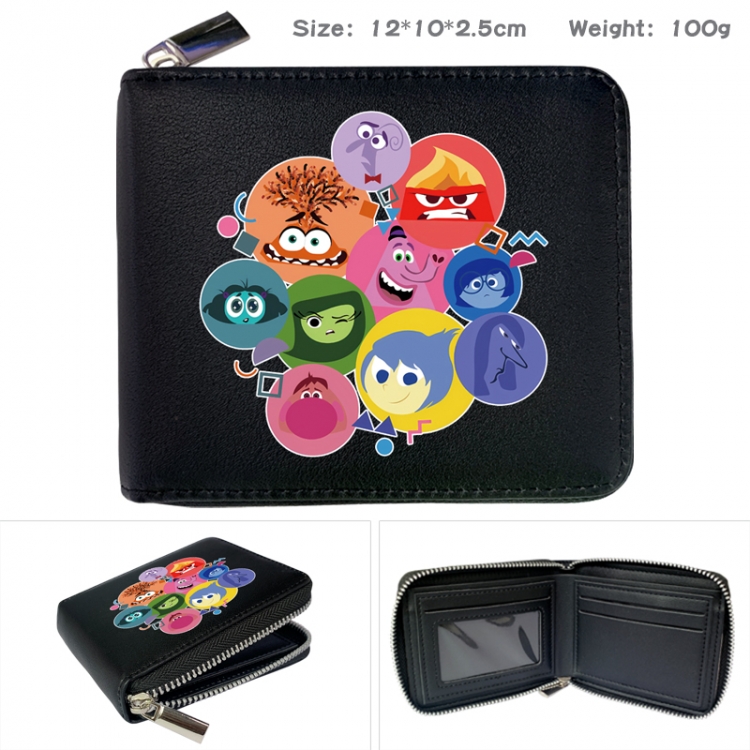 Inside Out Anime Full Color Short All Inclusive Zipper Wallet 10x12x2.5cm