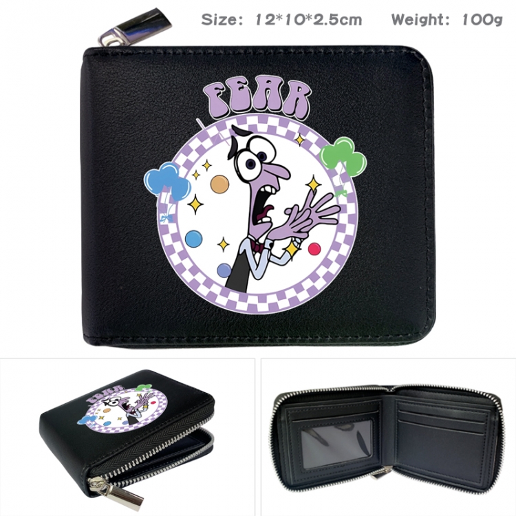 Inside Out Anime Full Color Short All Inclusive Zipper Wallet 10x12x2.5cm