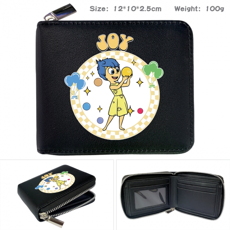 Inside Out Anime Full Color Short All Inclusive Zipper Wallet 10x12x2.5cm