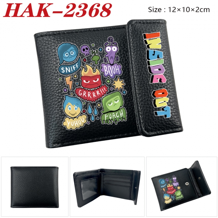 Inside Out Anime Litchi Pattern Hidden Buckle Half Fold Printed Wallet 12X10X2CM