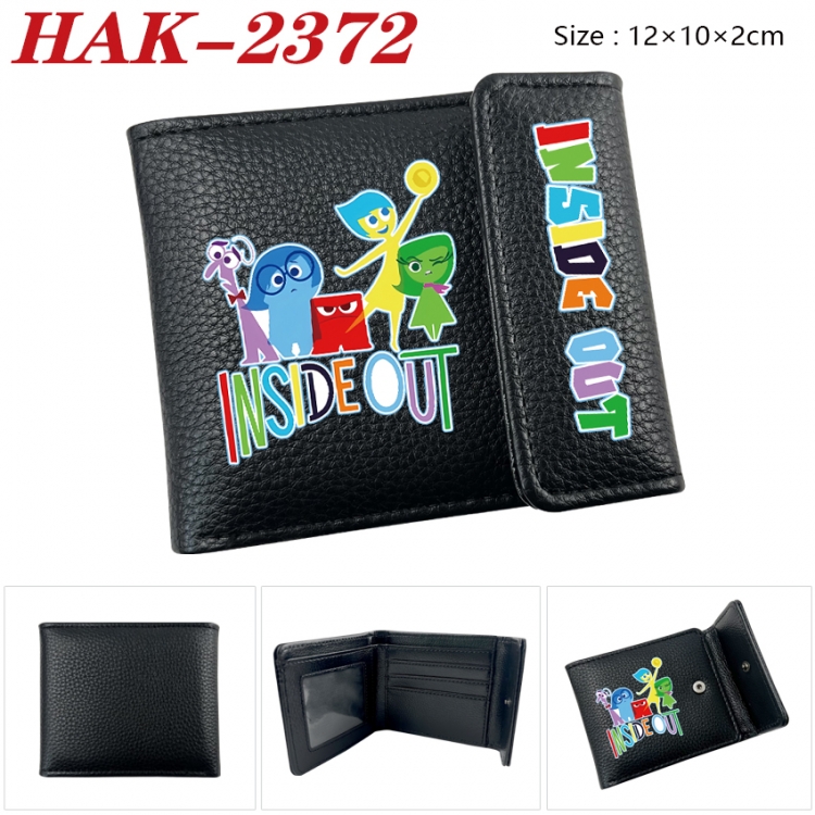 Inside Out Anime Litchi Pattern Hidden Buckle Half Fold Printed Wallet 12X10X2CM