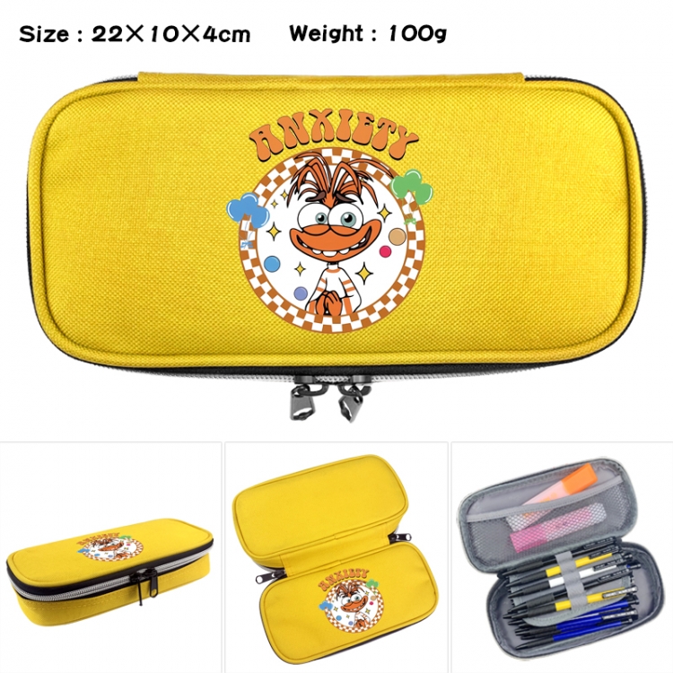 Inside Out Anime Waterproof canvas zipper clamshell pencil case pencil case 22x10x4cm