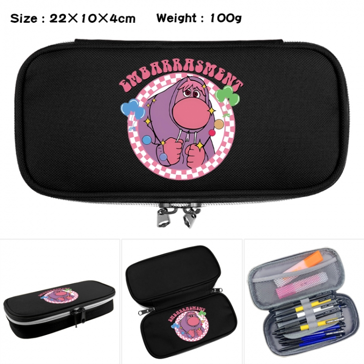 Inside Out Anime Waterproof canvas zipper clamshell pencil case pencil case 22x10x4cm