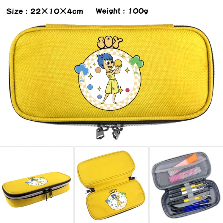 Inside Out Anime Waterproof canvas zipper clamshell pencil case pencil case 22x10x4cm