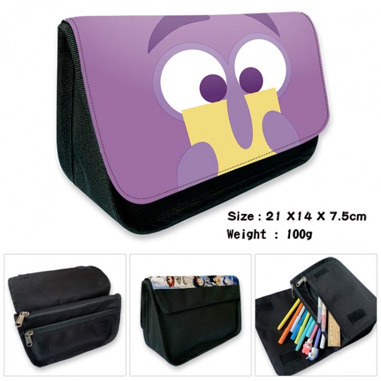 Inside Out Anime Velcro canvas zipper pencil case Pencil Bag 21×14×7.5cm