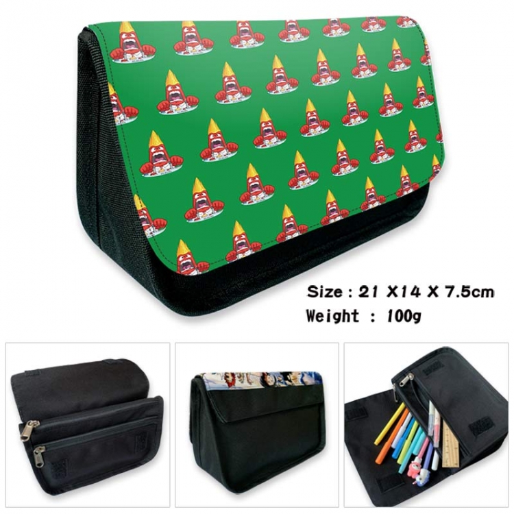 Inside Out Anime Velcro canvas zipper pencil case Pencil Bag 21×14×7.5cm