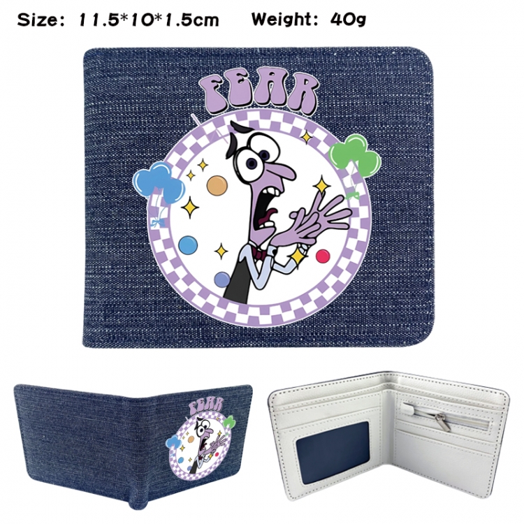 Inside Out Anime denim folding full-color wallet 11.5X10X1.5CM 