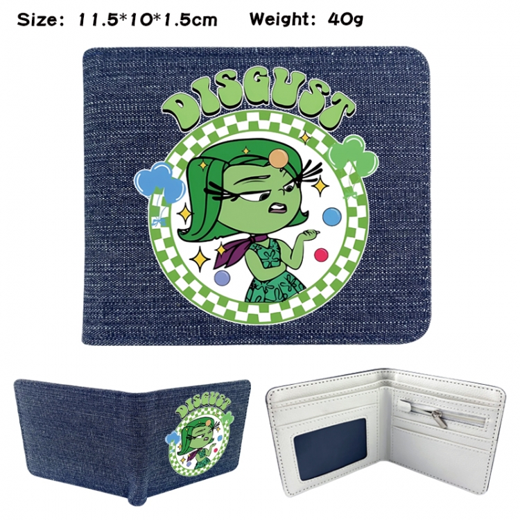 Inside Out Anime denim folding full-color wallet 11.5X10X1.5CM 