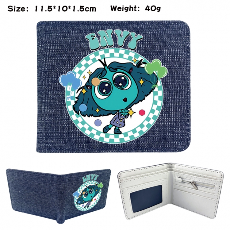 Inside Out Anime denim folding full-color wallet 11.5X10X1.5CM 