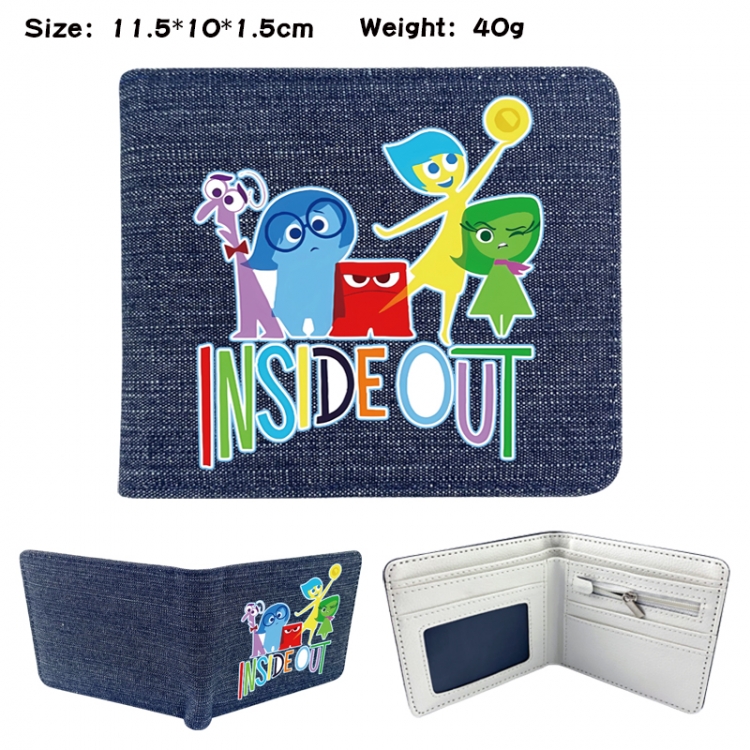 Inside Out Anime denim folding full-color wallet 11.5X10X1.5CM 