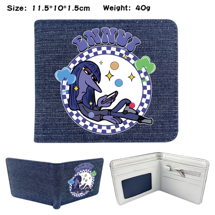 Inside Out Anime denim folding full-color wallet 11.5X10X1.5CM 