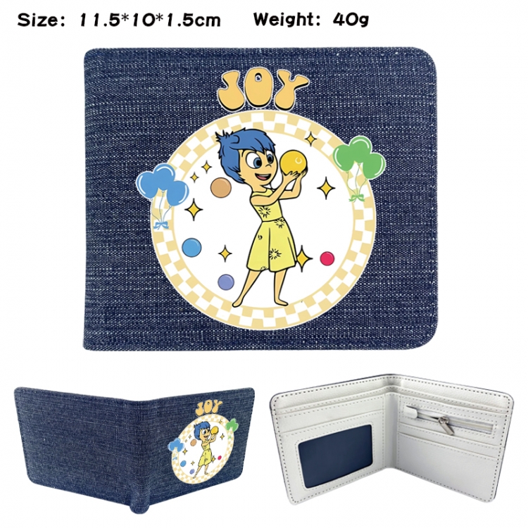 Inside Out Anime denim folding full-color wallet 11.5X10X1.5CM 