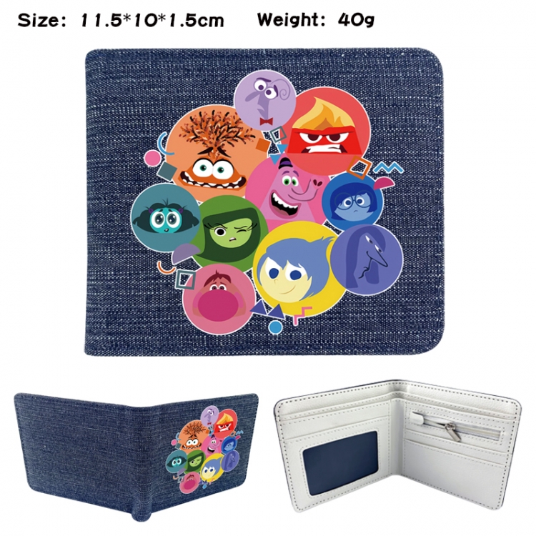 Inside Out Anime denim folding full-color wallet 11.5X10X1.5CM 