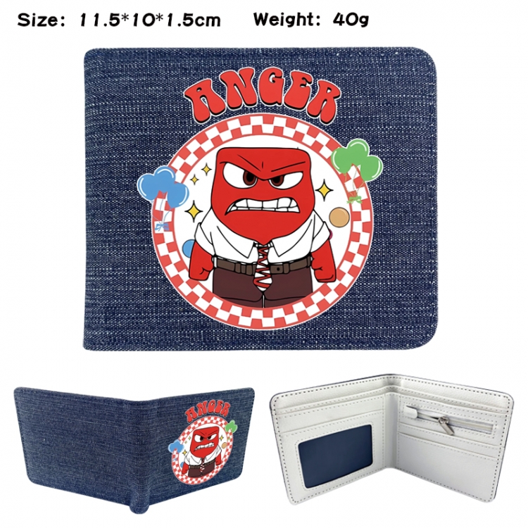 Inside Out Anime denim folding full-color wallet 11.5X10X1.5CM 