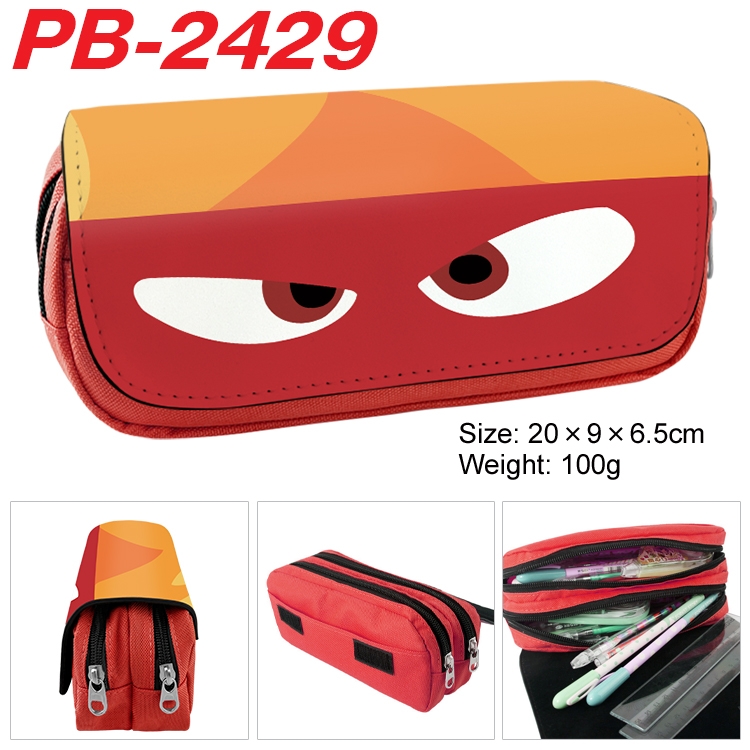 Inside Out Anime double-layer pu leather printing pencil case 20x9x6.5cm