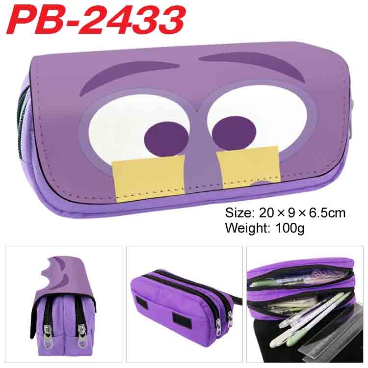 Inside Out Anime double-layer pu leather printing pencil case 20x9x6.5cm