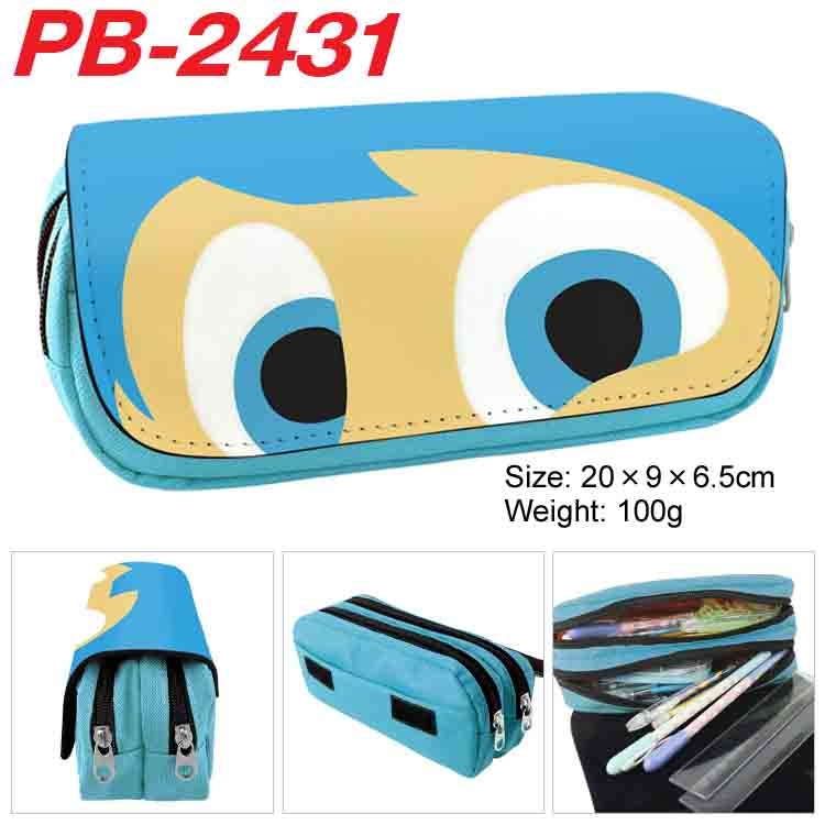 Inside Out Anime double-layer pu leather printing pencil case 20x9x6.5cm