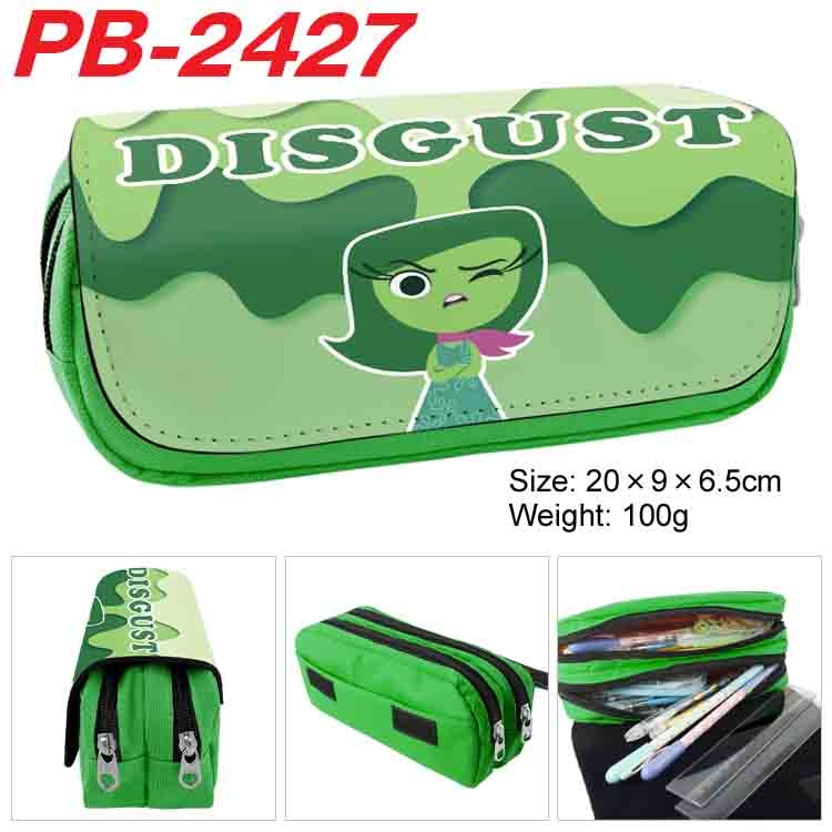 Inside Out Anime double-layer pu leather printing pencil case 20x9x6.5cm