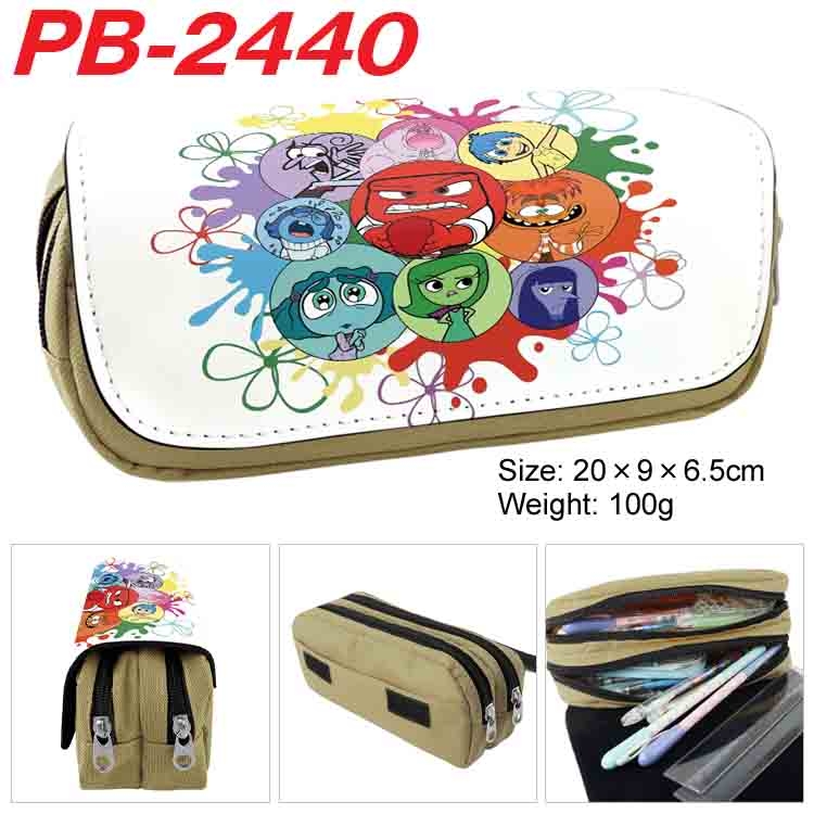 Inside Out Anime double-layer pu leather printing pencil case 20x9x6.5cm