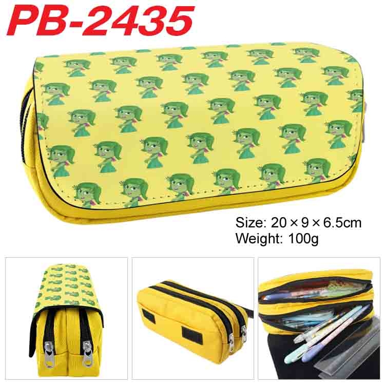 Inside Out Anime double-layer pu leather printing pencil case 20x9x6.5cm