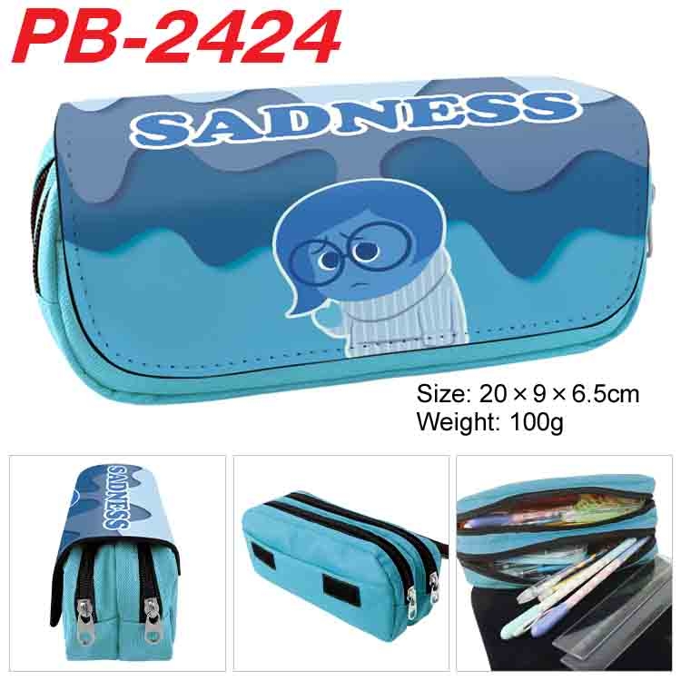 Inside Out Anime double-layer pu leather printing pencil case 20x9x6.5cm