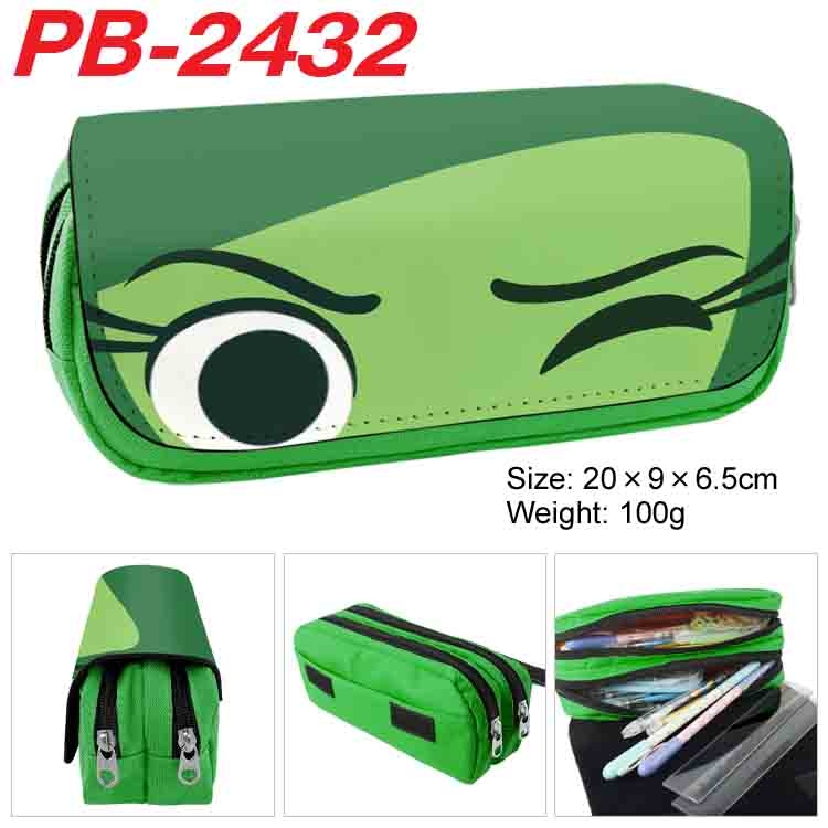 Inside Out Anime double-layer pu leather printing pencil case 20x9x6.5cm