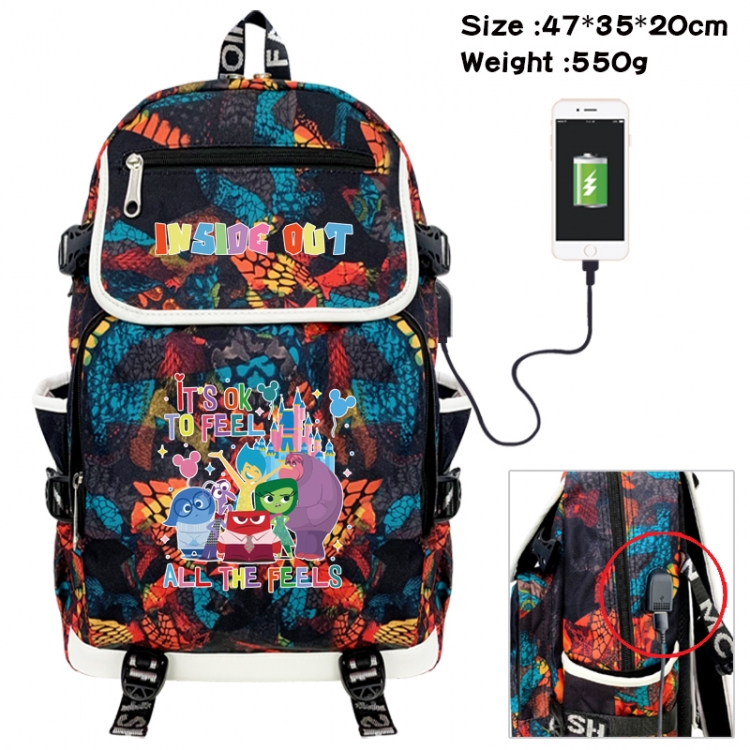 Inside Out Camouflage waterproof sail fabric flip backpack student bag 47X35X20CM 550G