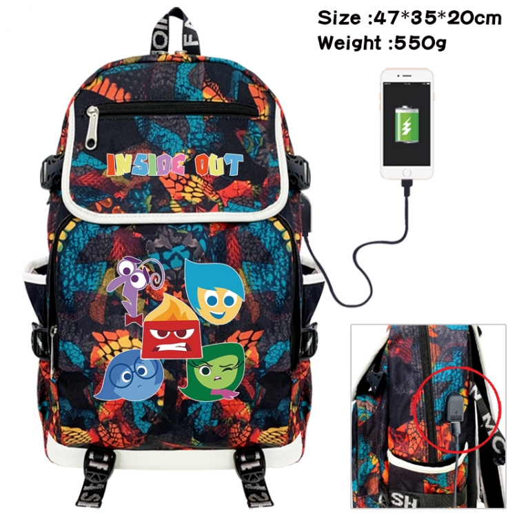 Inside Out Camouflage waterproof sail fabric flip backpack student bag 47X35X20CM 550G