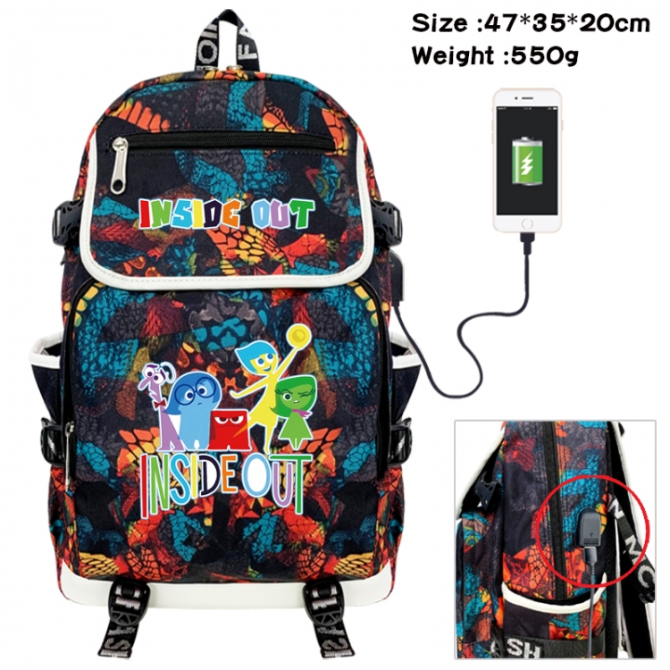 Inside Out Camouflage waterproof sail fabric flip backpack student bag 47X35X20CM 550G