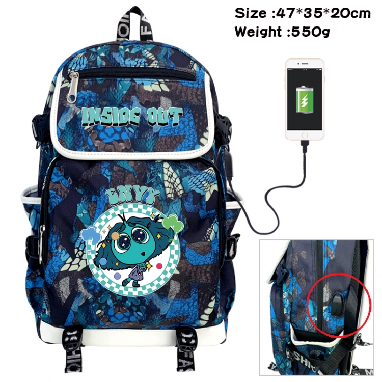 Inside Out Camouflage waterproof sail fabric flip backpack student bag 47X35X20CM 550G