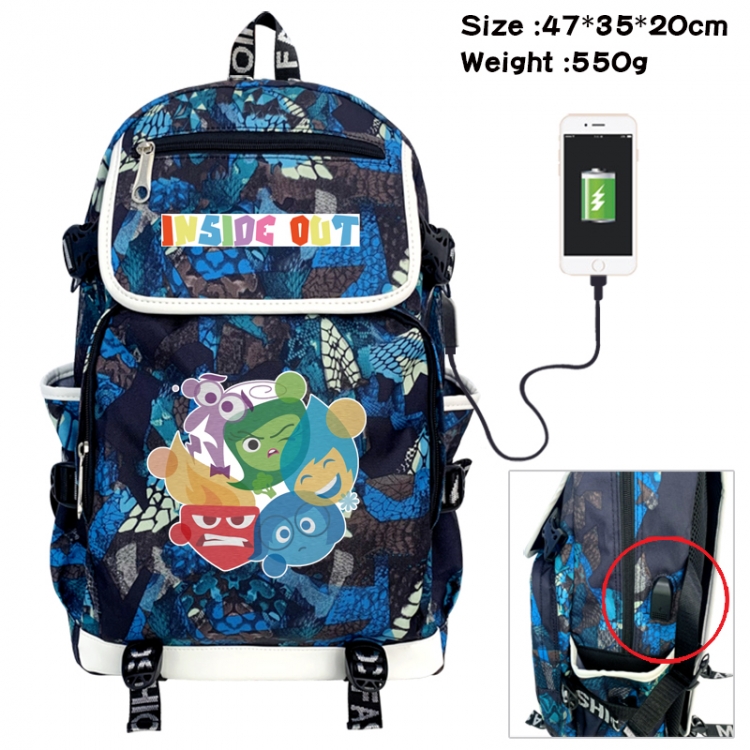 Inside Out Camouflage waterproof sail fabric flip backpack student bag 47X35X20CM 550G